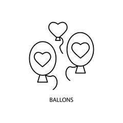 ballons concept line icon. Simple element illustration. ballons concept outline symbol design.