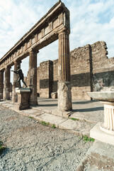 The old ruins of Apollon Temple in Pompeii - 702885813