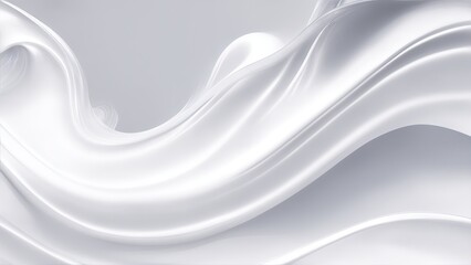 White silk Wave Abstract design for background, White liquid, shiny material, smooth motion