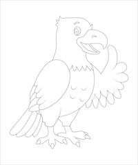 Eagle bird coloring book for adults vector
