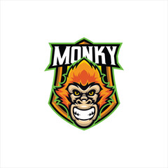 monky esport mascot design logo