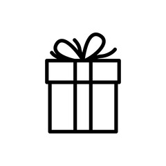 gift box line logo icon vector image