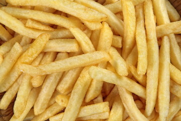 delicious french fries close-up seen from above