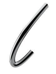 Chrome 3D Letter l, metallic, lowercase, isolated on transparent background with realistic reflections