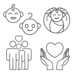 Child in arms set. Love family concept icon vector illustration design