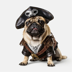english bulldog dressed as a pirate