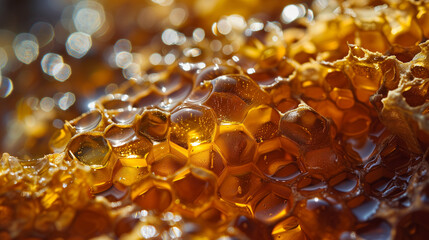 closeup macro shot of honey bee