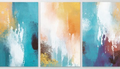 three abstract paintings versatile artistic image can apply to a wide range of creative design projects posters banners postcards magazines covers prints wallpapers - obrazy, fototapety, plakaty