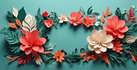 Tuinposter wreath of flowers © Saim