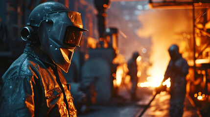 sparks from a metal welding