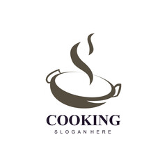 Cooking logo design vector illustration with creative element concept