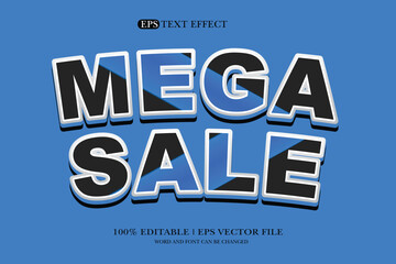Obraz premium Mega sale 3d text effect styles mockup concept Black text