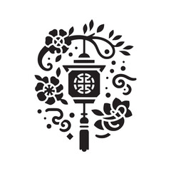 Cultural Euphoria: Silhouette of Decoration, Embellishing Chinese New Year Festivities, Perfect for Artistic Projects and Chinese New Year Silhouette
