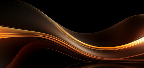 Dark Elegance: Abstract Golden Swirl

