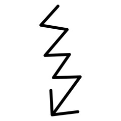 Arrow abstract hand drawn doodle with transparent background