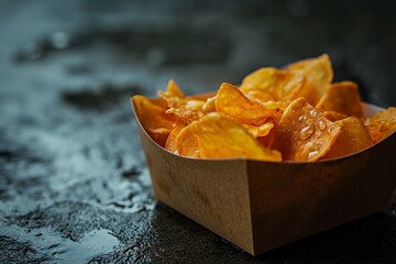 Potato chips in a paper box