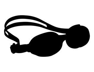 Swimmer goggles silhouette vector art white background