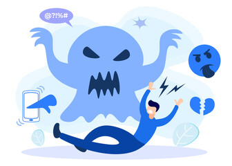 Illustration vector graphic cartoon character of bullying