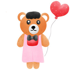 Bear with transparent ball Bear has love