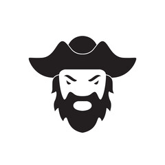 bearded pirate logo design vector image