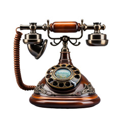 Vintage home phone isolated on white or transparent background