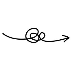 Arrow abstract hand drawn doodle with transparent background