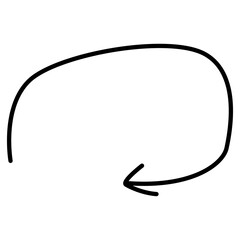 Arrow abstract hand drawn doodle with transparent background