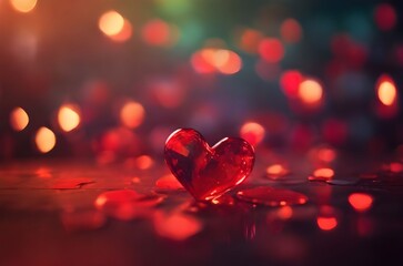 Heart Shaped Bokeh Blurry Background for Valentine Day Special