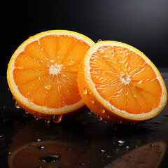 Exquisite Close-Up Capturing the Juicy Freshness of a Perfectly Cut Orange