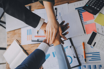 Meeting and greeting concept, Two confident Business handshake and business people after discussing...