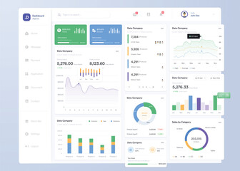 UI UX Infographic dashboard. UI design with graphs, charts and diagrams. Web interface template