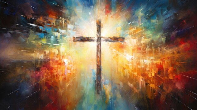 abstract painting of faith and religious and god, ai