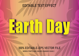 Earth day 3d editable text effect. 3d style