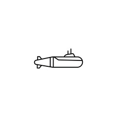 Submarine or Ship Trendy Flat Icon Editable Stroke 