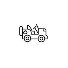 Jeep Icon, Army or Private Collection Cars Trendy Flat Icon Editable Stroke 