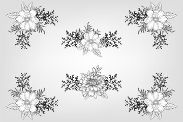 Floral Flower Foliage Arrangement Wreath