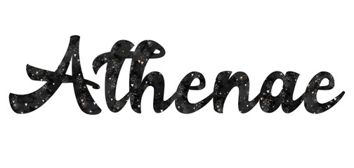 Athenae - Athens - Greek city name written in Latin, vector graphics, multicolored - obrazy, fototapety, plakaty