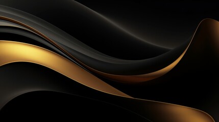 Black and Gold Wavy Lines on a Background