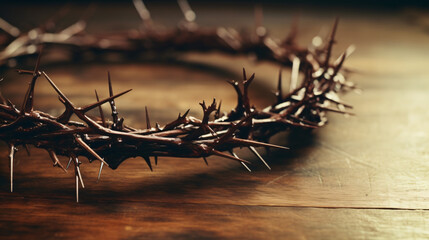 Selective focus crown of thorns - obrazy, fototapety, plakaty