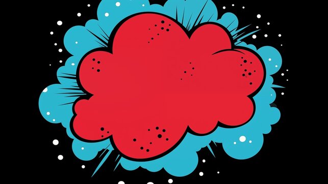 Illustration of a comic cartoon thought bubble, speech bubble, text bubble. Comics style, pop-up illustration. Abstract background