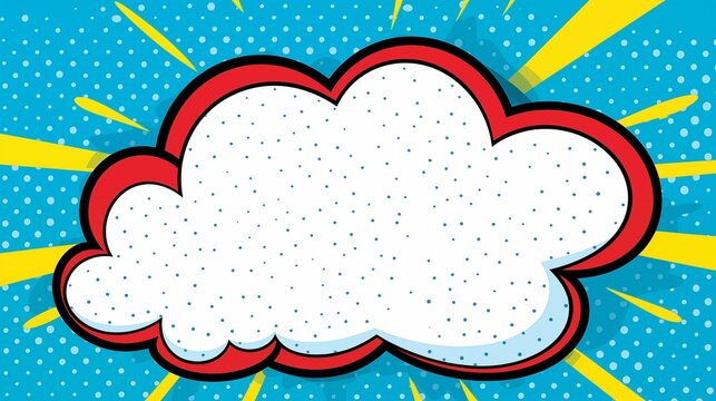 Illustration of a comic cartoon thought bubble, speech bubble, text bubble. Comics style, pop-up illustration. Abstract background
