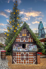 Christmas Market or Weihnachtsmarkt in Schloß square, Erlangen, Germany - 702904826
