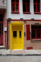 yellow door, Balat district, Istanbul