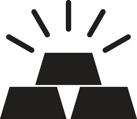 Gold bar icon in trendy style isolated on white background . Vector illustration