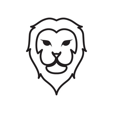 mane lion cute logo design vector image