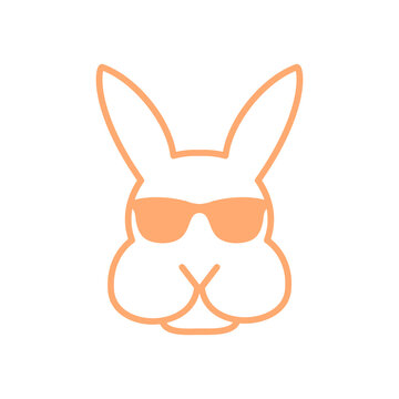 cool rabbit logo design vector image