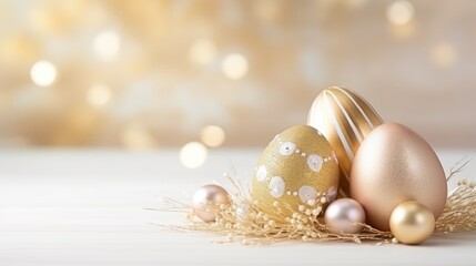 Decorated Easter eggs background. Happy Easter concept. Colorful dyed chocolate eggs. Stylish tender spring template with space for text. Greeting card wallpaper banner web poster print.