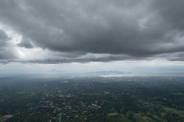 Central america landscape under rain