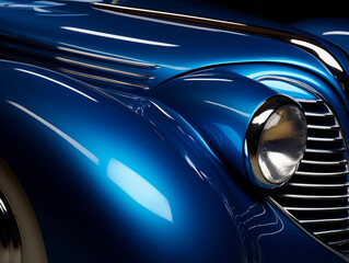close up of a Abstract blue luxury car  - obrazy, fototapety, plakaty