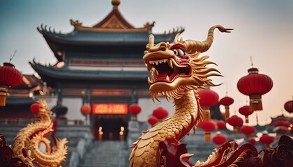 Fototapeta premium Chinese zodiac dragon. Chinese lunar new year celebration